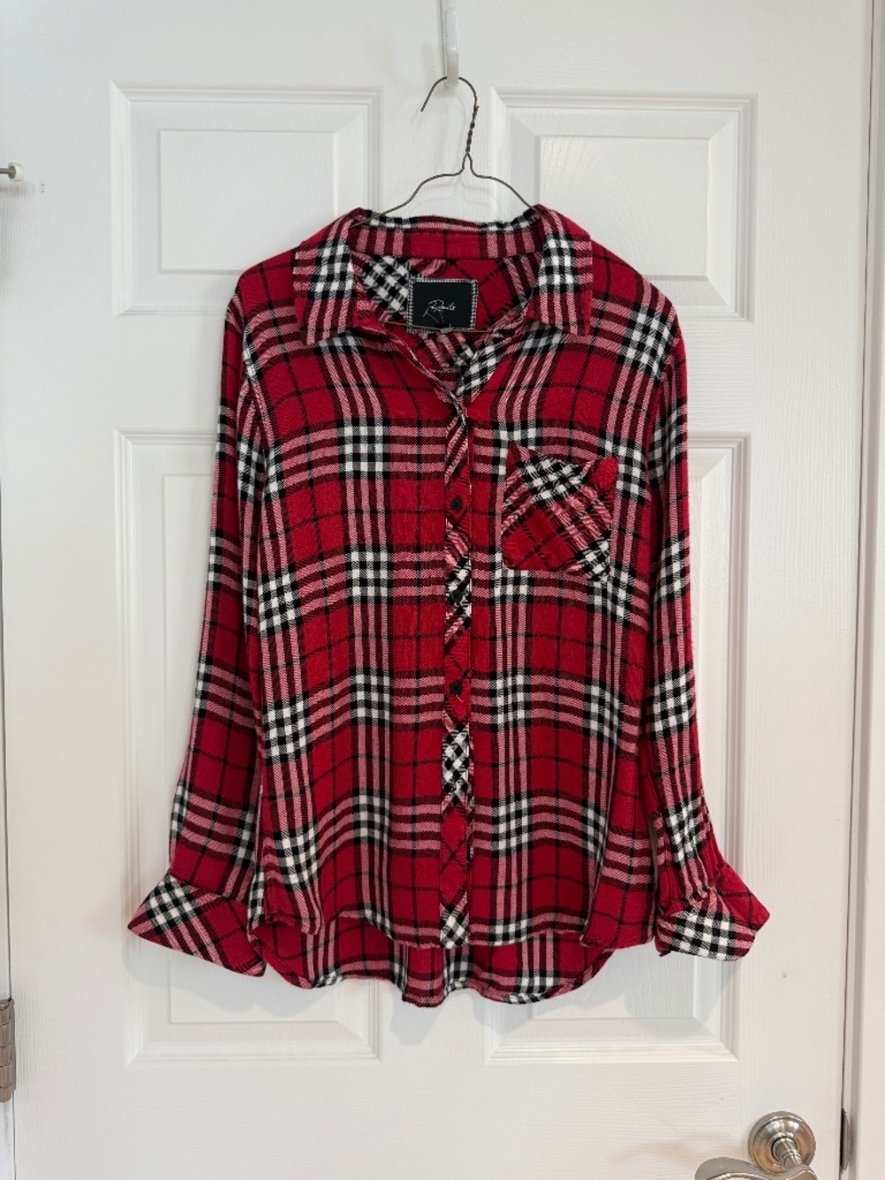 Rails Hunter Red, white and black Plaid Shirt Size Small